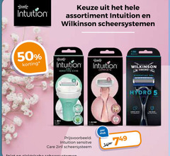  wilkinson dames handscheerapparaat scheermesjes 5 50 sword intuition assortiment scheersystemen sensitive care hydro scheersysteem stuk 