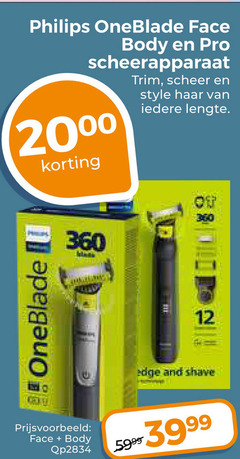  philips elektrisch scheerapparaat 12 360 oneblade face body pro 20 scheer style haar lengte ii edge and shave 