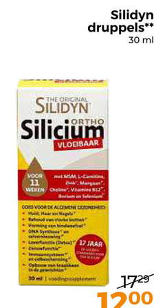  silidyn voedingssupplement 11 17 30 original druppels ml silicium vloeibaar level jaar 12 