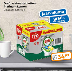  dreft vaatwasmiddel vaatwastabletten platinum lemon gigapack stuks tan 5x verzending 