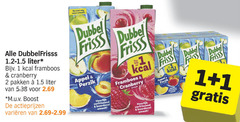  dubbelfrisss fruitdrank 1 2 100 liter framboos cranberry pakken m.u.v boost varieeren dubbel frisss appel perzik verfrissend boordevol 