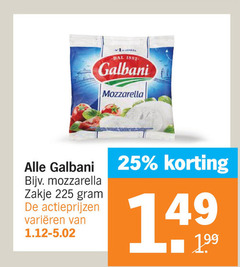  galbani mozzarella 25 225 zakje varieeren 