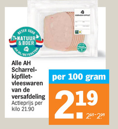  kipfilet 100 219 gebraden beter natuur boer scharrelei kipfilet- vleeswaren versafdeling actieprijs kilo 