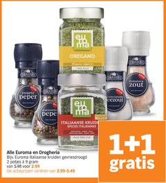  drogheria euroma kruiden 1 2 4 9 100 oregano puur himalaya zout zwarte peper pepe italiaanse italiennes pasta sauzen soepen pizza sauces pour pur gevriesdroogd potjes varieeren zeezout 