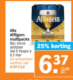  affligem speciaalbieren 6 25 1024 multipacks blond abdijbier liter varieeren zacht bite 