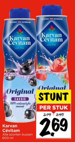  karvan cevitam limonadesiroop 100 600 original cassis soorten bussen ml stuk 3.99 