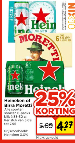  heineken silver birra moretti blikjes bier 6 18 25 pack since jaar alcohol legitimatie nix18 orig soorten blik stuk 0.0 gekoeld 