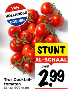  trostomaten hollandse boeren tros cocktail tomaten schaal xl 3.99 