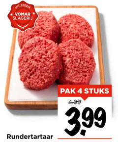  rundertartaar 4 slagerij pak stuks 3.99 