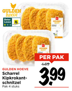  kipschnitzels 4 gulden hoeve beter leven scharrel kipkrokantschnitzel schnitzel pak stuks 3.99 