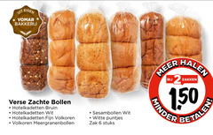  bolletjes 6 150 bakkerij verse zachte bollen hotelkadetten bruin wit fijn volkoren meergranenbollen sesambollen witte puntjes zak stuks hale zakken minder 