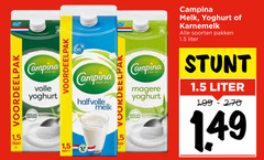  campina yoghurt karnemelk melk 1 5 soorten pakken liter volle protein halfvolle 