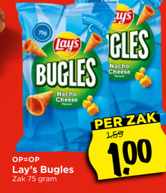  lays zoutjes bugles nacho cheese zak 1 00 