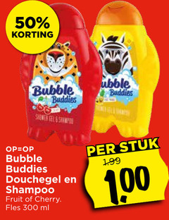  douchegel shampoo 50 100 300 bubble buddies shower gel fruit cherry fles ml stuk 