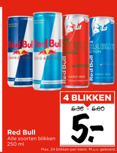  red bull energiedrank 4 5 24 250 blu energy edition drm soorten blikken ml gekoeld 