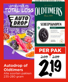  oldtimers autodrop drop snoep chaos mix total loss auto anno scheepsknopen original crash kleur pak soorten pakken 