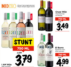  rose witte wijn rode 18 25 750 nix18 jaar legitimatie alcohol fris fruitig soepel rosee merlot cruse chardonnay ml pinot grigio am soorten sauvignon stevig burro b spaanse 5.99 