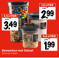  voorraadbussen liter 5.99 2.5 bewaarbus deksel maten 3.99 