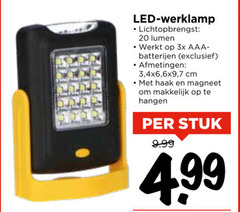  led lampen 20 werklamp lichtopbrengst lumen 3x batterijen 3 7 cm haak magneet hangen stuk 