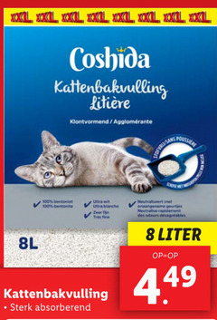  coshida kattenbakvulling 8 100 xxl klontvormend sans ultra wit blanche fijn trees fine absorberend neutraliseert onaangename geurtjes neutralise rapidement des odeurs liter 