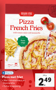  diepvriespizza belgian style pizza french fries with tomato sauce and mozzarella crispy frozen min diepvries friet tomatensaus knapperig la 