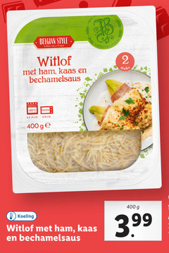  kant en klaarmaaltijd 2 25 180 400 belgian style witlof ham kaas bechamelsaus stuks min ge koeling 3.99 