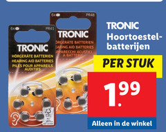  tronic gehoorapparaatbatterijen 6x batteries hearing piles pour batterijen stuk 