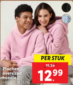  heren sweater pluchen oversized hoodie maat l xl stuk 