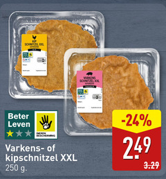  varkensschnitzel kipschnitzels 250 schnitzel xxl gepaneerd pas varkens varken beter leven dieren bescherming kipschnitzel 