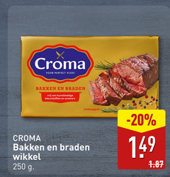  croma olie en vetten 250 vlees bakken braden vrij kunstmatige kleurstoffen serveersuggestie wikkel 