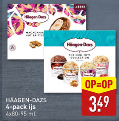  haagen-dazs ijsbekers 4 macadamia brittle pack ijs ml mini collection cups 