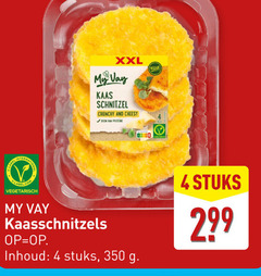  kaasschnitzels 4 350 nationaal vegetarisch my xxl kaas schnitzel crunchy and cheesy proteine inhoud stuks veggie 