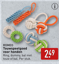  hondenspeeltjes romeo honden ring dummy bal touw stuk 