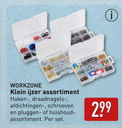  schroeven workzone klein ijzer assortiment haken pluggen huishoud ei 