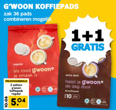  gwoon koffiepads 1 2 10 36 zak pads combineren regular rood zakken dark dag 