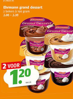  ehrmann toetje 2 week grand dessert bekers double choc cafe kilo chat noir 