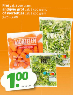  worteltjes andijvie 100 200 400 500 prei zak grof wortelen grootverpakking kilo v.a. 