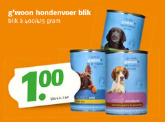  gwoon hondenvoer 100 blik 400 grape kilo v.a. adult at lam geconcentreerd 