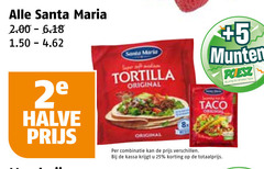  santa maria tortilla taco 25 2e halve soft original 8x combinatie 5 munten kassa supermarkten 