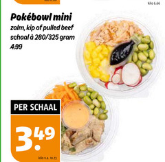  maaltijdsalade mini zalm kip pulled beef schaal kilo v.a. 