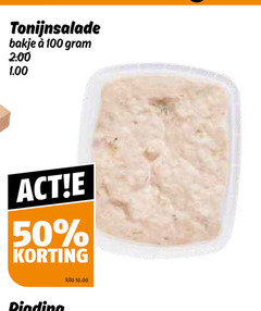  salade 50 100 tonijnsalade bakje piadina kilo 