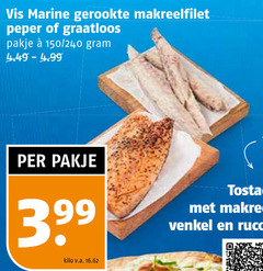  makreelfilet vis marine gerookte peper graatloos pakje 150 240 kilo v.a. makreel venkel rucola 