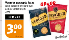  vergeer geraspte kaas 300 jong belegen oud zak 250 3.99 kilo v.a. fam holland 