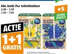  ambi pur toiletblok 1 50 100 toiletblokken 5 zegels eco pack carton box wc active lock gel combinatie blue blossom kassa 