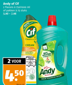  andy allesreiniger 2 100 cif 750 1000 ml pakken stuks liter v.a. cleanboost cream natuurlijke reinigingskracht frisse vertrouwd by nature 