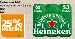  heineken blikjes bier 6 25 50 blik tray blikken liter 6x 500ml original 