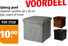  poef 1000 opberg voordeel polyester suedine cm grijs zwart bruin stuk 