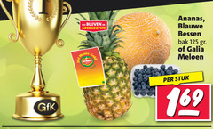  ananas meloen blauwe bessen gfk monte gold bak galia stuk 