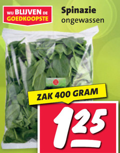  spinazie 400 ongewassen zak 