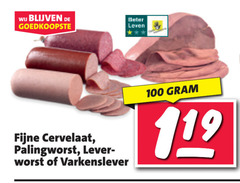  varkenslever palingworst leverworst cervelaatworst 100 beter leven fijne cervelaat lever worst 